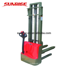 1500kgs walkie full battery electric pallet power stacker for narrow aisle